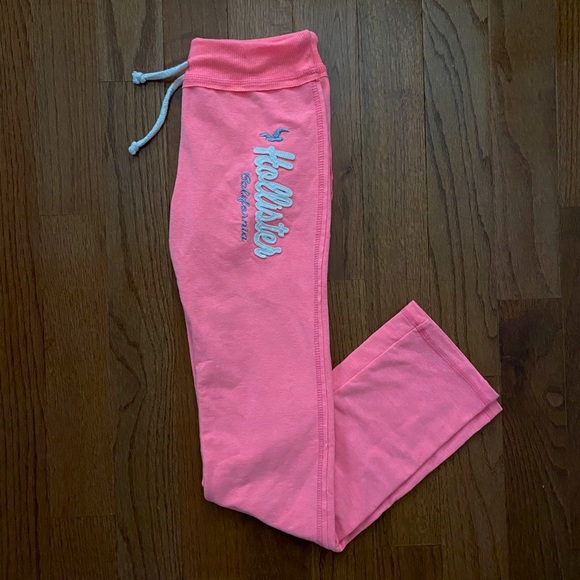 Hollister Pants & Jumpsuits Y2k Hot Pink Hollister Co Straight Legged Embroidered Sweat